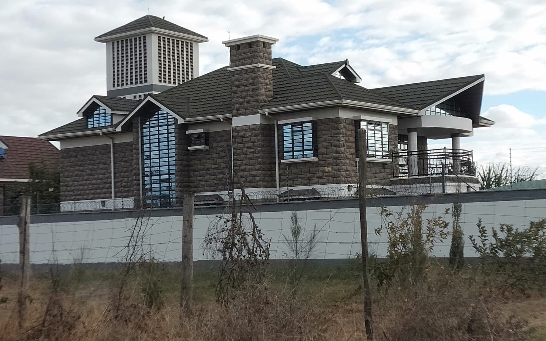 A completed four-bedroom stone-clad maisonette built by TopHall Group in Sabaki, Machakos County